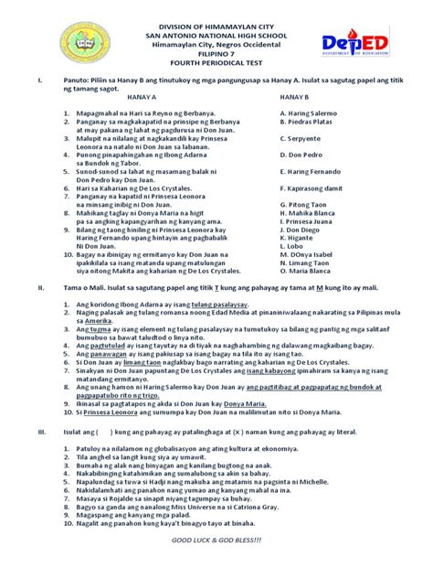 examination in tagalog|Assessment in Tagalog.
